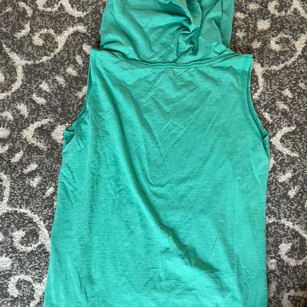 WOMENS HOODED TANK WITH POCKET AQUA SIZE XL - Picture 7 of 9